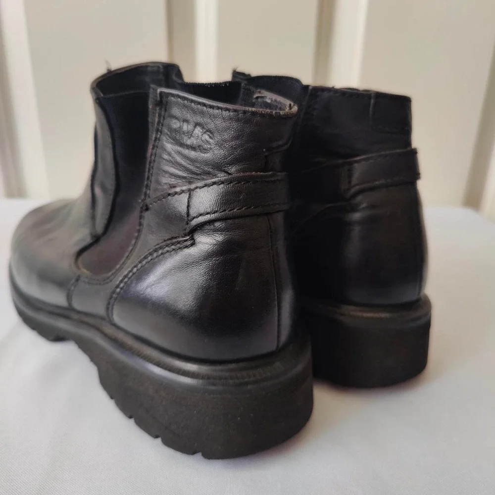 Vintage 90s Dr Martens England Leather Ankle Chelsea Boots Black SlipOn Grunge 8